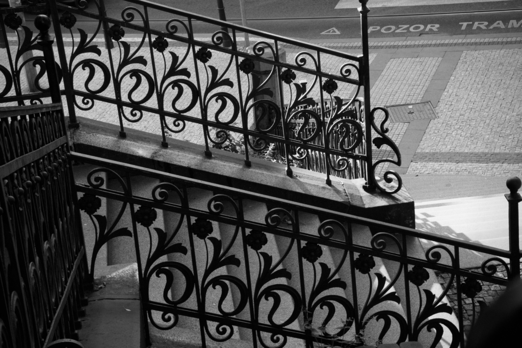 Just dome staircases in Prague, Czechia.