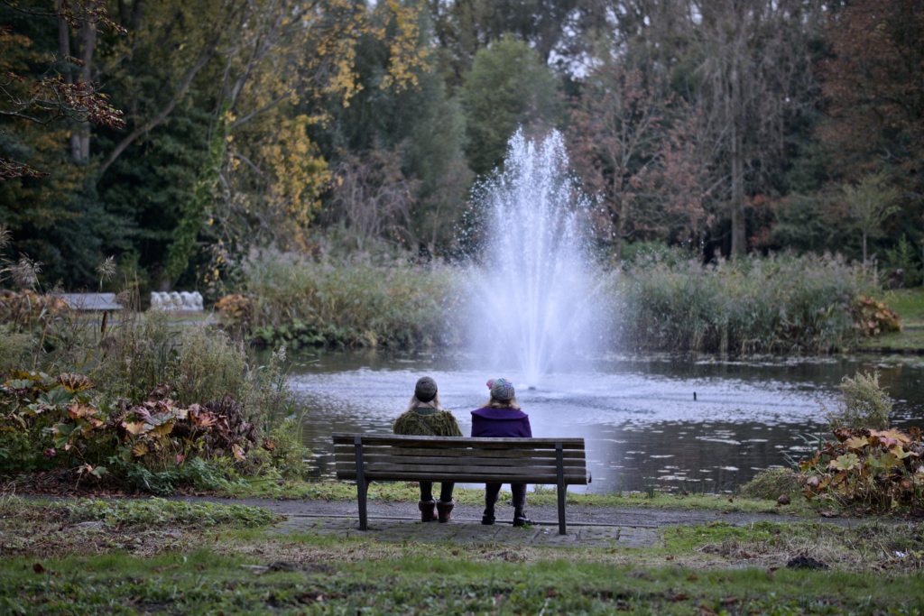 A fountain to meditate on Beatrix park Amsterdam, the Netherlands.
